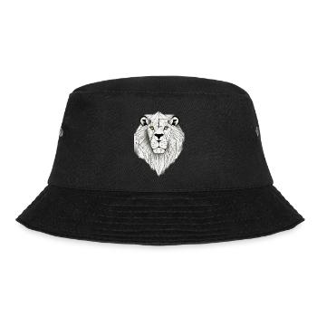 Geometrischer Löwe - Bucket Hat - Schwarz - Vorne - Lela (165cm)