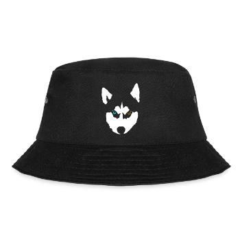 Husky Hund Siberian Husky - Bucket Hat - Schwarz - Vorne - Lela (165cm)