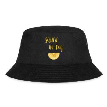 Squeeze the day Lemon Funny Sayings - Bucket Hat - black - Front - Lela (165cm)