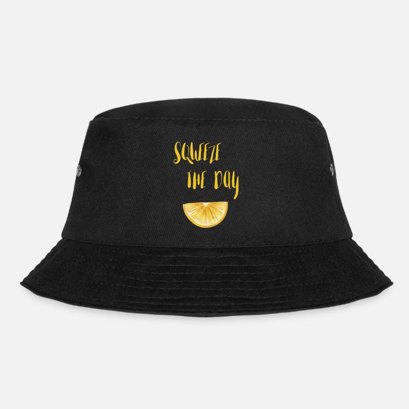 Squeeze the day Lemon Lustige Sprüche - Bucket Hat - Schwarz
