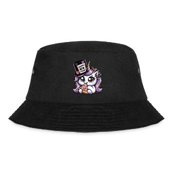 New Year Sylvester Unicorn Cute Comic Happy New Year - Bucket Hat - black - Front - Lela (165cm)