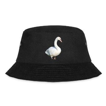 Schwan Ente Vogel Gans - Bucket Hat - Schwarz - Vorne - Lela (165cm)