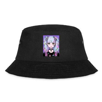 Anime, Mädchen, Geschenk - Bucket Hat - Schwarz - Vorne - Lela (165cm)