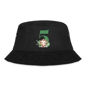 5th Birthday Monkey Safari - Bucket Hat - black - Front - Lela (165cm)