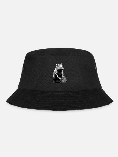Capybara Tennis - Bucket Hat - Schwarz