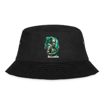 Gepanzerter Ritter, gekleidet in leuchtend grüne - Bucket Hat - Schwarz - Vorne - Lela (165cm)