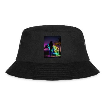 Lion Surfer - Bucket Hat - Schwarz - Vorne - Lela (165cm)