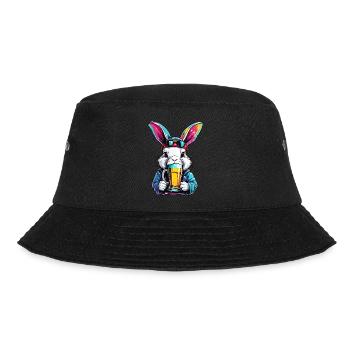 Osterhase / Ostern / Eier / Feiertage / Osterfest - Bucket Hat - Schwarz - Vorne - Lela (165cm)