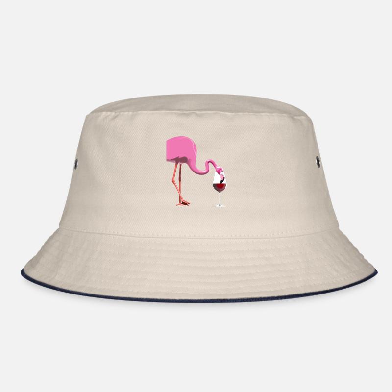 Flamingo mit Weinglas Bucket Hat