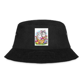Sweet easter Cats - Bucket Hat - Schwarz - Vorne - Lela (165cm)
