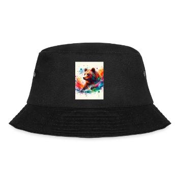 Bär im Aquarell - Bucket Hat - Schwarz - Vorne - Lela (165cm)