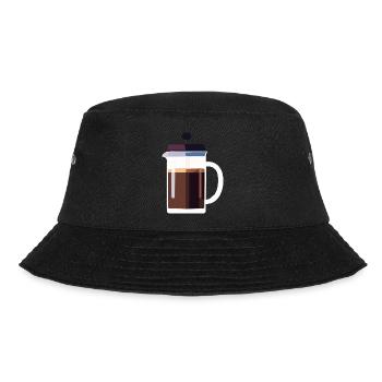 Kaffee Frenchpress Cappuccino Latte Art - Bucket Hat - Schwarz - Vorne - Lela (165cm)