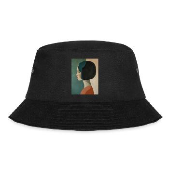 Poster Minimalist Portrait 6 - Bucket Hat - Schwarz - Vorne - Lela (165cm)
