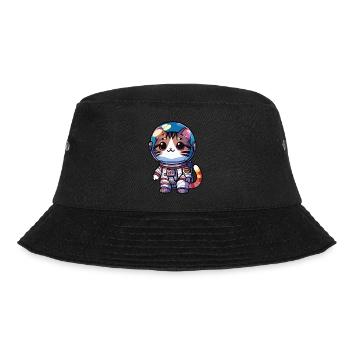 Astronautenkatze - Bucket Hat - Schwarz - Vorne - Lela (165cm)