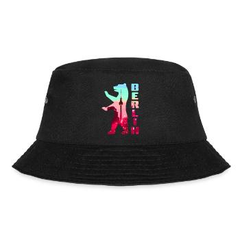 Berliner Bär gefüllt mit Skyline Fernsehturm - Bucket Hat - Schwarz - Vorne - Lela (165cm)