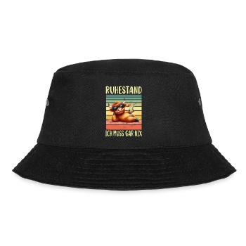 Ruhestand Rentner Schottisches Hochlandrind - Bucket Hat - Schwarz - Vorne - Lela (165cm)