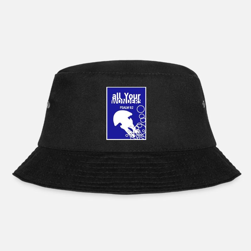 Qualle blau - Bucket Hat - Schwarz
