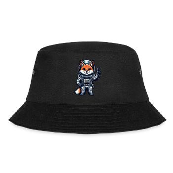 Astronaut Fox Space Cosmonaut Universe - Bucket Hat - black - Front - Lela (165cm)