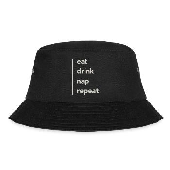 eat drink nap - Bucket Hat - Schwarz - Vorne - Lela (165cm)