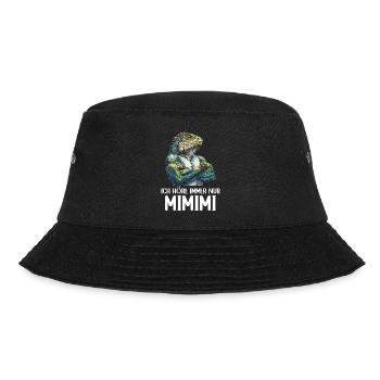 Grüner Leguan Reptilien Ich höre immer Mimimi - Bucket Hat - Schwarz - Vorne - Lela (165cm)