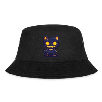 Katze Halloween Lustig - Bucket Hat - Schwarz - Vorne - Lela (165cm)