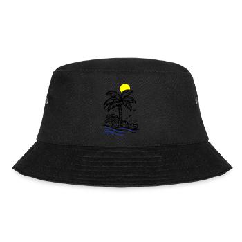 Palm Tree Holidays Beach Summer - Bucket Hat - black - Front - Lela (165cm)