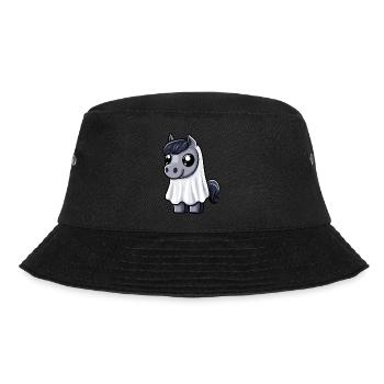 Pferd Halloween Comic Geist - Bucket Hat - Schwarz - Vorne - Lela (165cm)