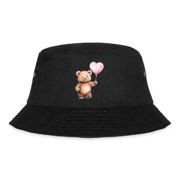Heart Balloon Teddy - Bucket Hat - black - Front - Lela (165cm)