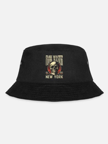 Flow Master Skull 1973 New York Retro Vintage - Bucket Hat - black
