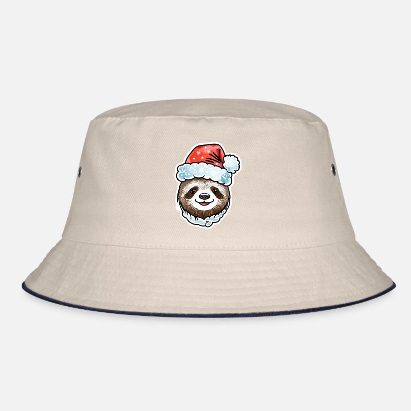 Sloth Christmas Drawing Bucket Hat