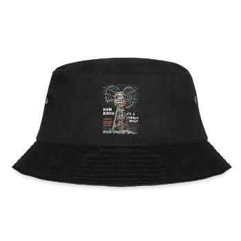 Ham Radio – Contact is everything! - Bucket Hat - black - Front - Lela (165cm)