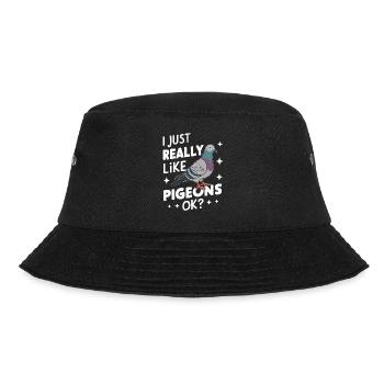 Taube Tauben Tier Vogel - Bucket Hat - Schwarz - Vorne - Lela (165cm)