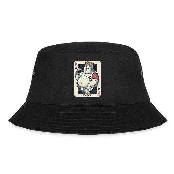 Lustiger König der Herzen, der Wein trinkt - Bucket Hat - Schwarz - Vorne - Lela (165cm)