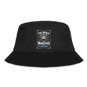 Monster mit freundlichen Gesichtern - Bucket Hat - Schwarz - Vorne - Lela (165cm)