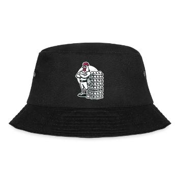 Lustiger lokaler Eierhändler Hühnerdesign - Bucket Hat - Schwarz - Vorne - Lela (165cm)