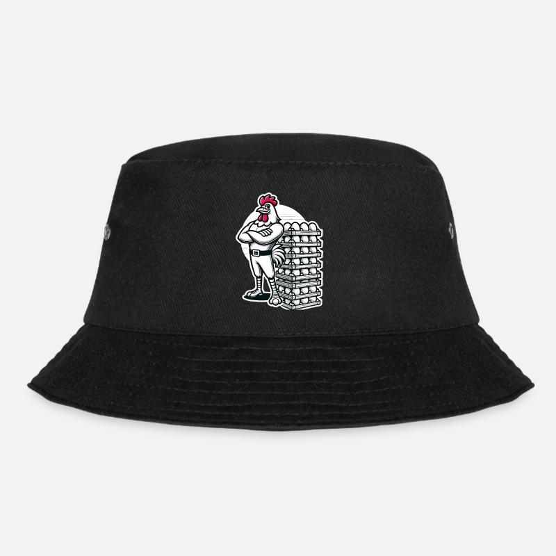 Lustiger lokaler Eierhändler Hühnerdesign - Bucket Hat - Schwarz