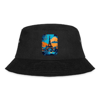 Eiffelturm – minimalistisch 🗼 - Bucket Hat - Schwarz - Vorne - Lela (165cm)