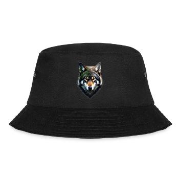 Wolf Kopf - Bucket Hat - Schwarz - Vorne - Lela (165cm)