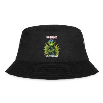 Cannabis Alien - NO PANIC WE ARE ORGANIC 2 - Bucket Hat - Schwarz - Vorne - Lela (165cm)
