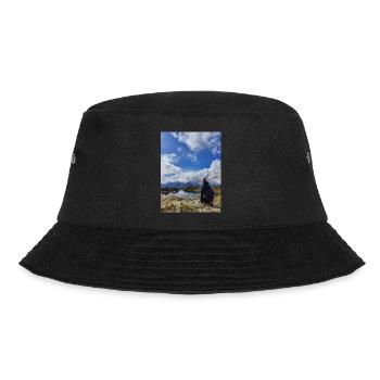 Wanderer, der in den alpinen Himmel blickt - Bucket Hat - Schwarz - Vorne - Lela (165cm)