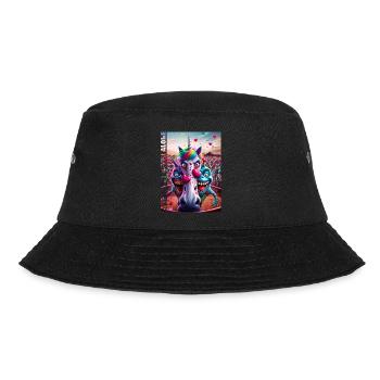 SOKO Glitzer 2025 cute / but never alone #3 - Bucket Hat - Schwarz - Vorne - Lela (165cm)