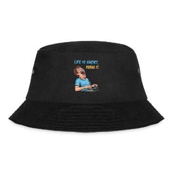 Debug Your Life: Witziges IT Programmierer Shirt - Bucket Hat - Schwarz - Vorne - Lela (165cm)