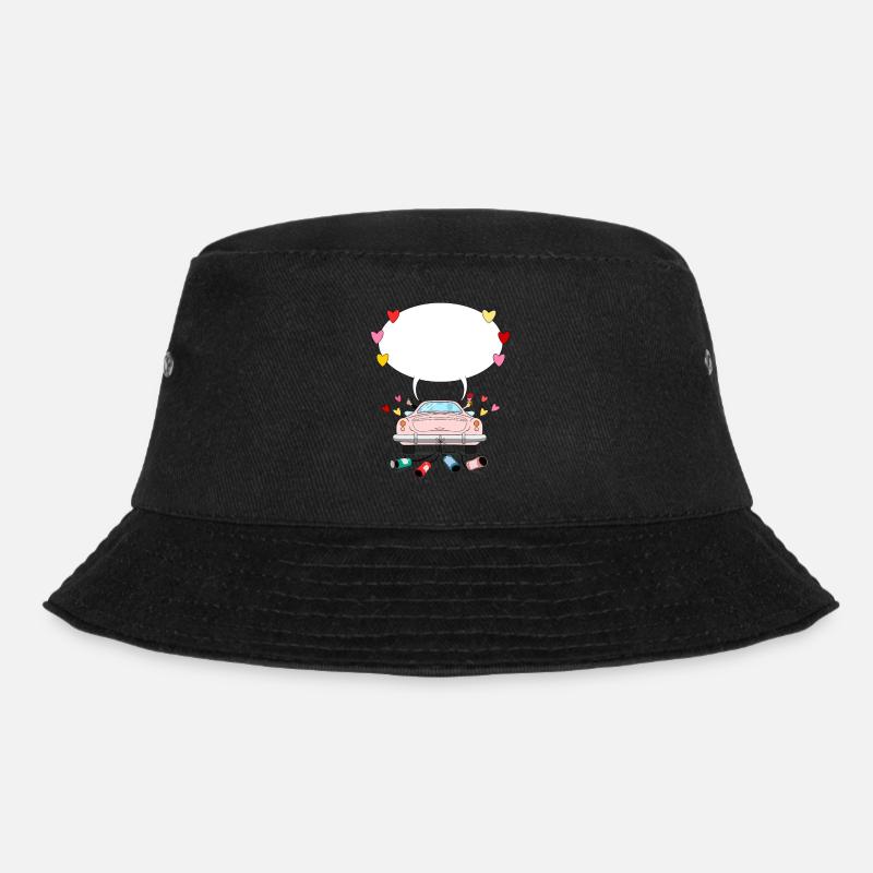 Hochzeitsauto mit Sprechblase in Rosa - Bucket Hat - Schwarz
