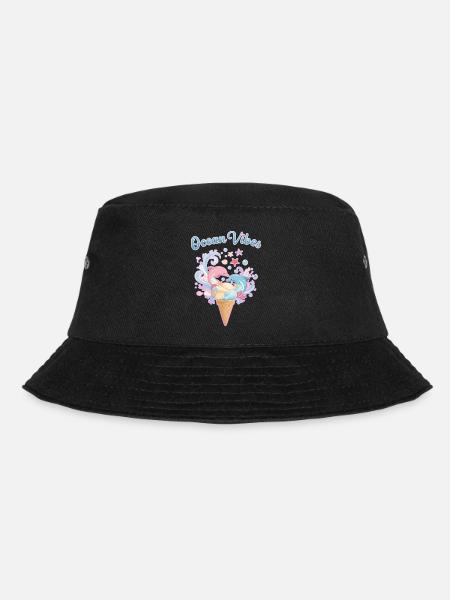 Eiscreme & Delfine Design 🍦🐬🐬 - Bucket Hat - Schwarz