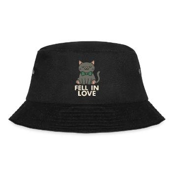 Schleife. Katze. Liebe. Das perfekte Katzenshirt. - Bucket Hat - Schwarz - Vorne - Lela (165cm)