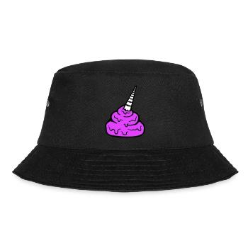 Pferd Einhorn Horn Kacke Scheiße Lustig Kot Haufen - Bucket Hat - Schwarz - Vorne - Lela (165cm)