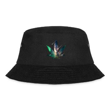 Galaxy Hanfblatt - Cannabis - Weed - Bucket Hat - Schwarz - Vorne - Lela (165cm)