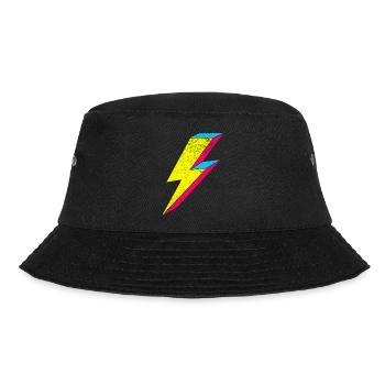 Neon Flash Lightning Design 70s 80s - Bucket Hat - black - Front - Lela (165cm)