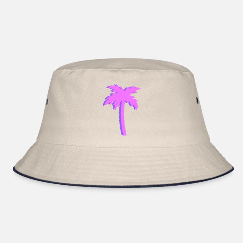 Lila Palmen Gradient Bucket Hat
