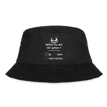 Willst Du mit mir gehen? ja nein nur ... - Bucket Hat - Schwarz - Vorne - Lela (165cm)